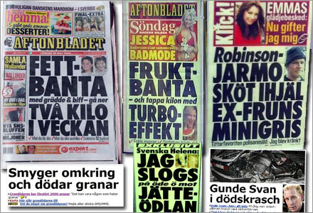 Ett datorprogram har slumpat fram Aftonbladets löpsedel de senaste 18 åren.