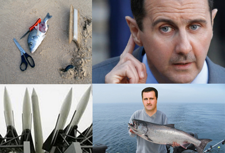 Bashar al-Assad skickar med några bilder från en fisketur nyligen.