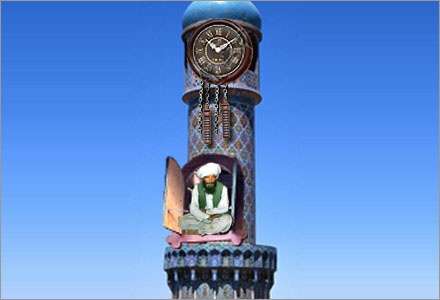 Enligt det Schweiziska kompromissförslaget skulle Mullor "kika" ut ur minareten vid olika klockslag.