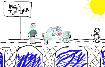 12-åriga pojkar har illustrerat hur en bro över Kvarken kan komma att se ut.