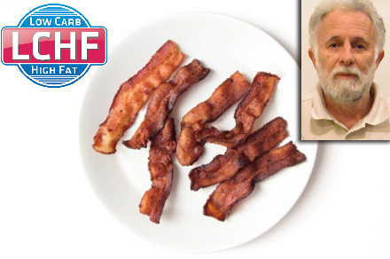 Göran är jättenöjd med att äta bacon till frukost och tycker inte att någon ska ifrågasätta det.