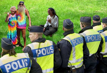 Polisen lyckades hålla festivalbesökarna lugna trots att det förekom många droger.