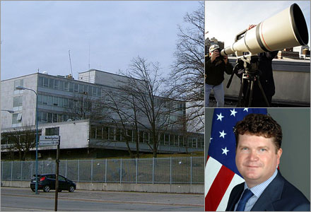 USA:s ambassad registrerar inte någon (som är längre bort än vad teleskopet kan se).