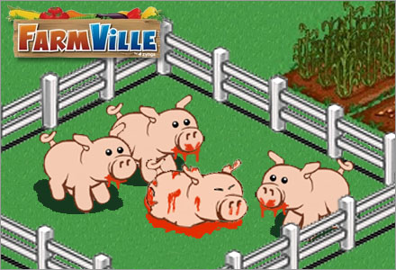 Grisar i Farmville lever under miserabla förhållanden med daglig vanskötsel. Grisar i Farmville lever under miserabla förhållanden med daglig vanskötsel.