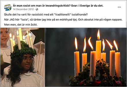 Lucia var ett helgon från ön Sicilien där det bodde väldigt få blonda personer vid den tiden. Lucia var ett helgon från ön Sicilien där det bodde väldigt få blonda personer vid den tiden.