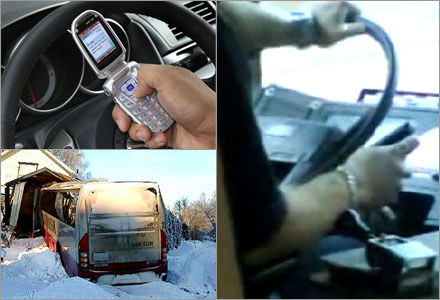 Busschauff�ren hade SMS-sex samtidigt som han k�rde bussen.