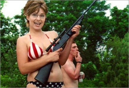 Så fort Sarah Palin hittat den där globala uppvärmningen tänker skjuta den mitt mellan ögonen.