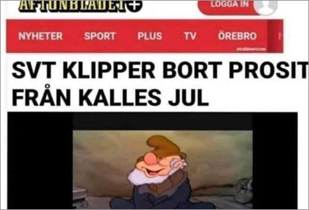 SVT Klipper bort Prosit från Kalles Jul (credits till Tobbe Ström)