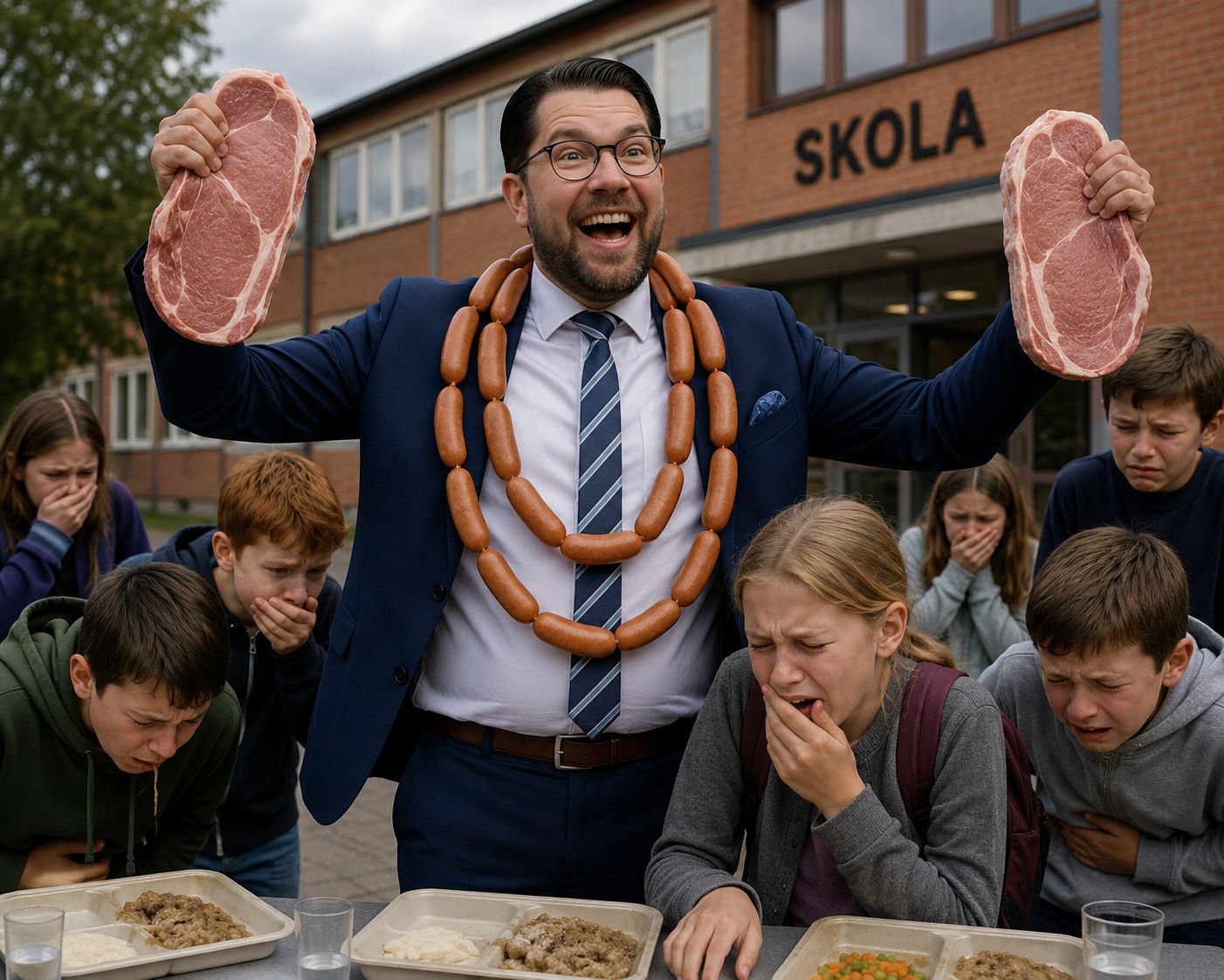 Sverigedemokraterna lägger lagförslag om köttkrav i skolan