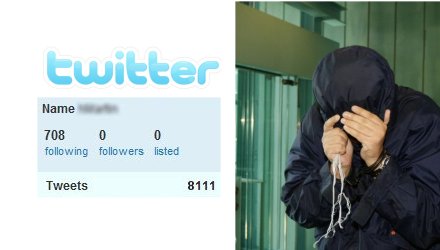Mannen, som vill vara anonym, twittrade i 2 år utan att någon läste. Mannen, som vill vara anonym, twittrade i 2 år utan att någon läste.